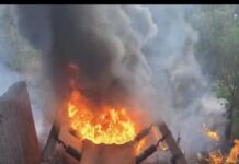 Un transportor cu bandă a luat foc la Cariera Pinoasa!