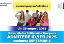 Universitatea Politehnica Timișoara: Diplomă acreditată, cursuri în weekend: În 25 august dăm start înscrierilor pentru Admitere ID/IFR 2025 – sesiunea Septembrie