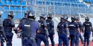 Jandarmii au demonstrat că sunt gata de intervenţie! Exercițiul a avut loc pe stadionul din Târgu-Jiu