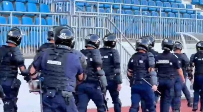 Jandarmii au demonstrat că sunt gata de intervenţie! Exercițiul a avut loc pe stadionul din Târgu-Jiu