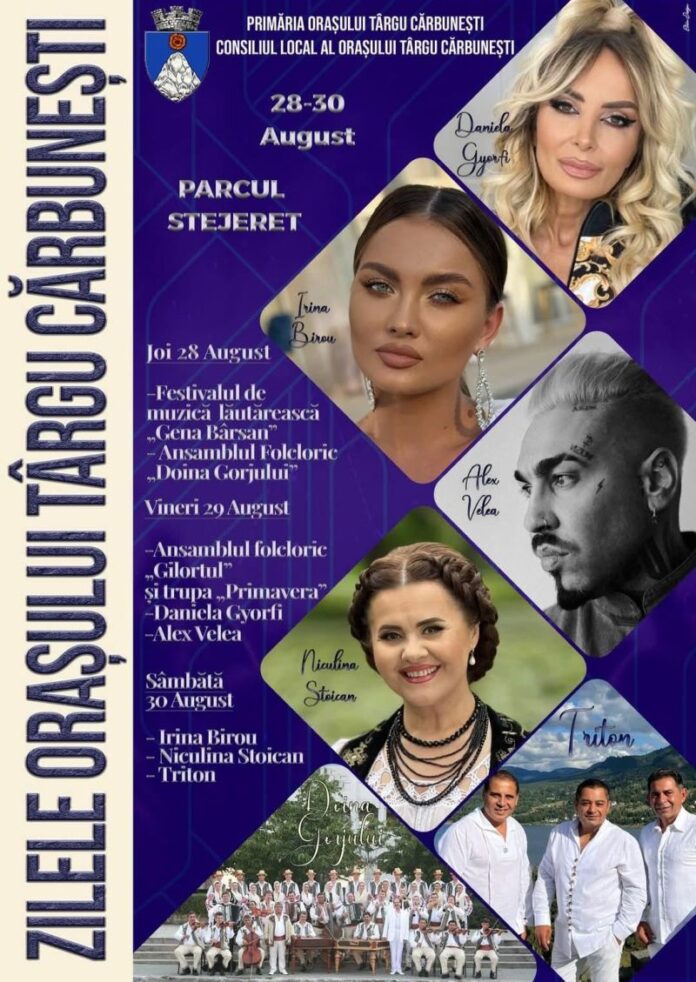 Trei zile de petrecere cu 155.000 de lei, din bugetul local, la Târgu-Cărbunești! Cap de afiș, Daniela Gyorfi și Alex Velea