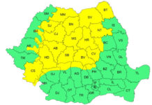 Cod galben de ploi torențiale și grindină