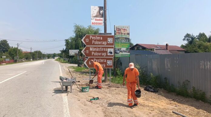 Lucrări de întreținere a semnalizării rutiere pe DN 67