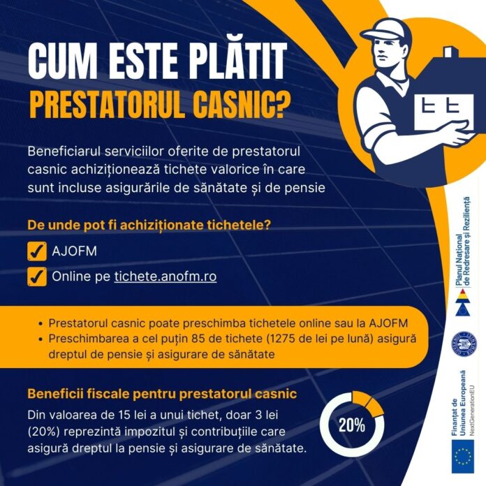 AJOFM: Sistemul tichetelor casnice este activ