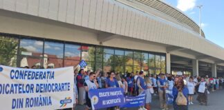 Un nou protest sindical la Târgu Jiu