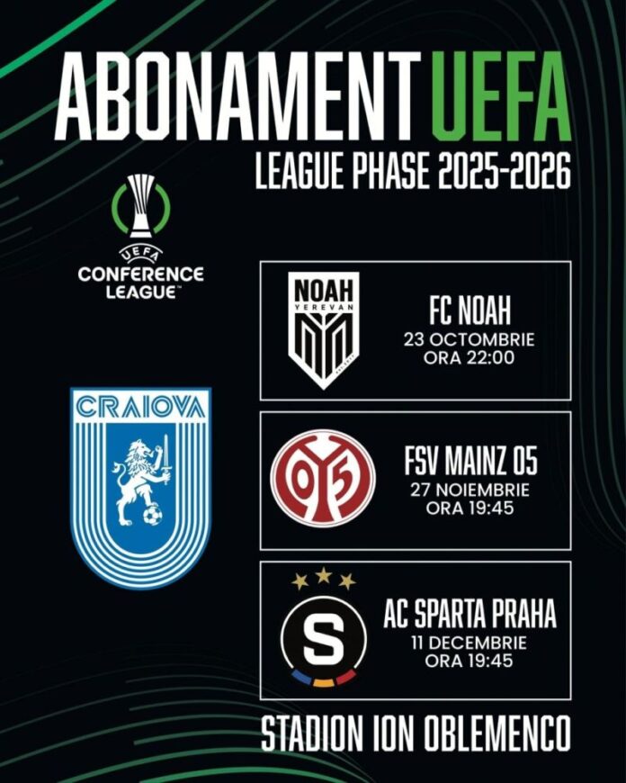 Craiova vinde abonamentele pentru Conference League
