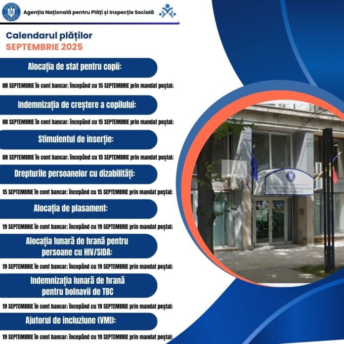 Septembrie 2025: când primesc beneficiarii drepturile sociale