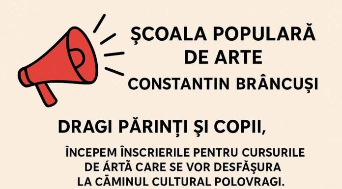 Cursuri gratuite de artă, fără limită de vârstă, la Polovragi