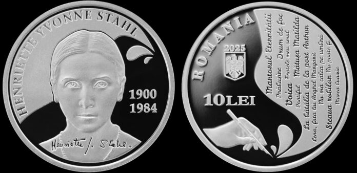 BNR lansează o monedă din argint dedicată scriitoarei Henriette Yvonne Stahl