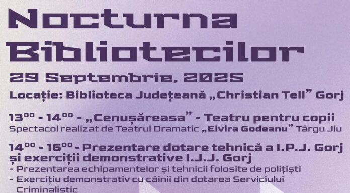 Nocturna Bibliotecilor la Târgu Jiu: cărți, muzică rock, artă și surprize