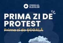 Banderole albe în prima zi de școală