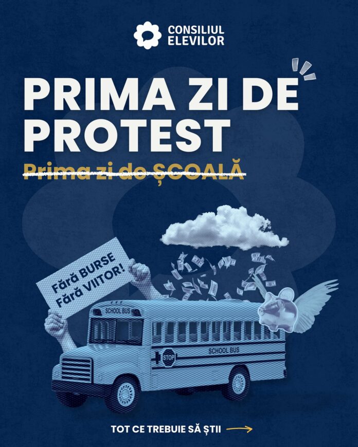 Banderole albe în prima zi de școală