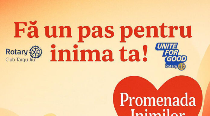 Zâmbește, mergi, câștigă! Rotary Târgu Jiu te invită la „Promenada Inimilor”