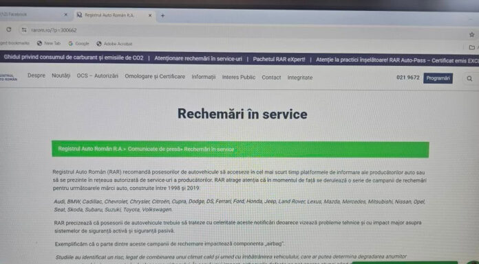 Nou de la RAR: verifică online campaniile de rechemare