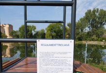 Tiroliană pentru copii în Parcul Debarcader din Târgu Jiu