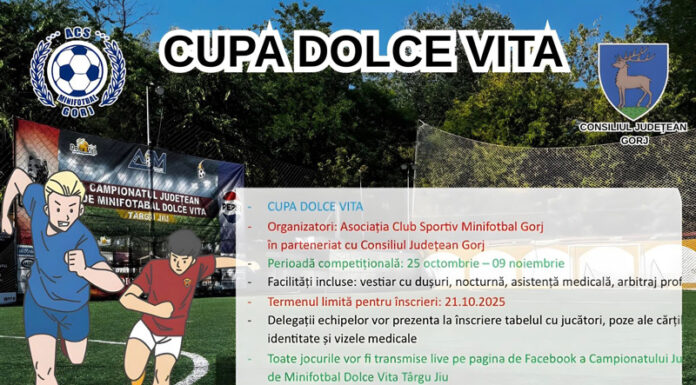 Minifotbal: Au început înscrierile pentru Cupa Dolce Vita