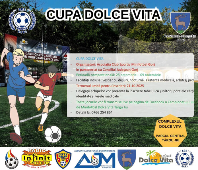 Minifotbal: Au început înscrierile pentru Cupa Dolce Vita
