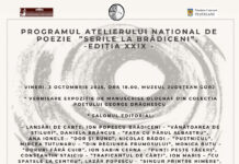 Programul complet al Atelierului Național de Poezie „Serile la Brădiceni”
