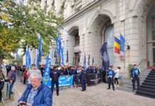 FOTO/VIDEO: Zeci de polițiști de la Penitenciarul Târgu Jiu, în stradă la București!