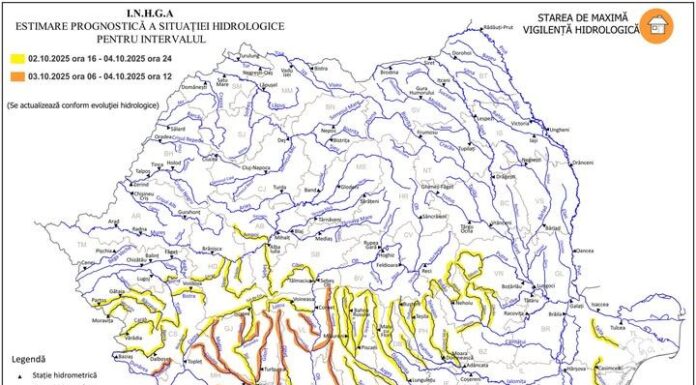 Pericolul anunțat de hidrologi pentru Gorj și alte 19 județe