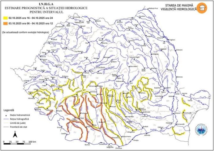 Pericolul anunțat de hidrologi pentru Gorj și alte 19 județe