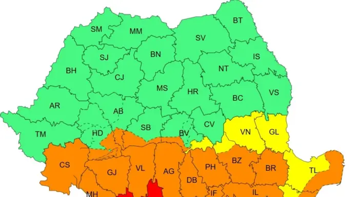 Cod roșu de ploi abundente