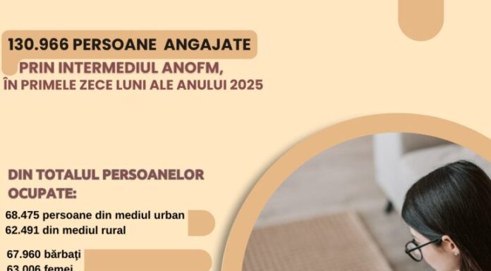 Peste 130.000 de persoane au fost angajate prin ANOFM