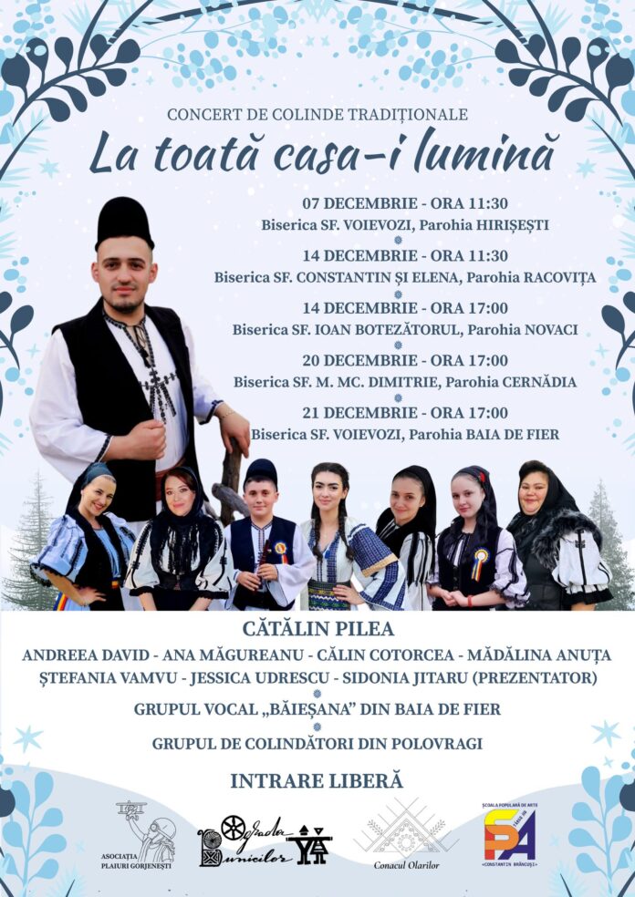 Colinde tradiționale în cinci parohii din Gorj