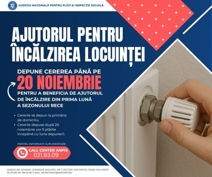 20 noiembrie, termen limită pentru solicitarea ajutorului de încălzire