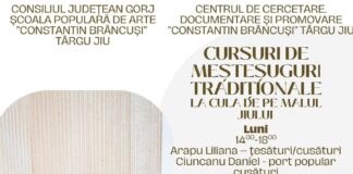Continuă înscrierile pentru atelierele de meșteșuguri de la Târgu Jiu!