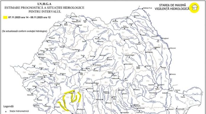Cod Galben pe râuri din județele Hunedoara, Gorj și Mehedinți