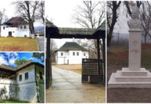 Regal de artă contemporană la Cula Glogovenilor din județul Gorj