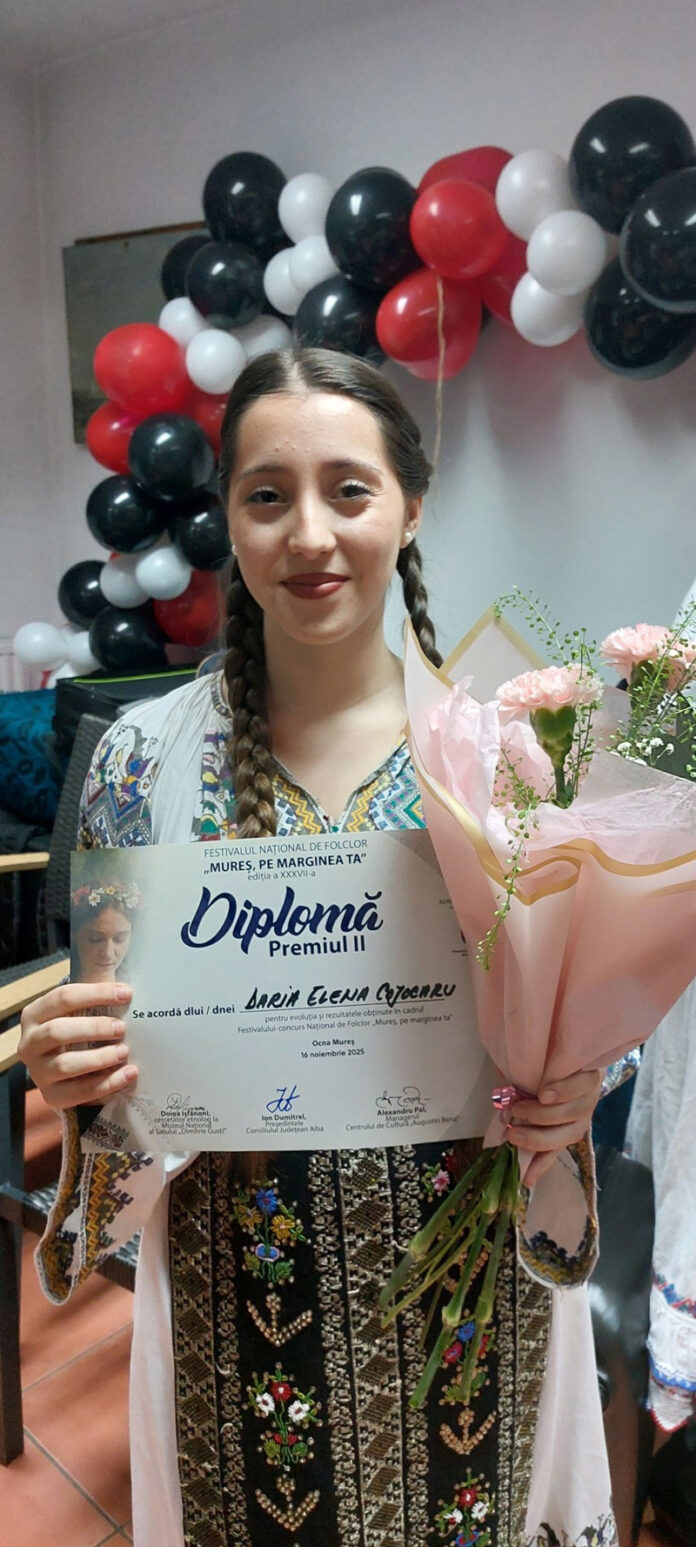 Gorjeanca Daria Cojocaru aduce acasă Premiul II de la Festivalul Național „Mureș, pe marginea ta”