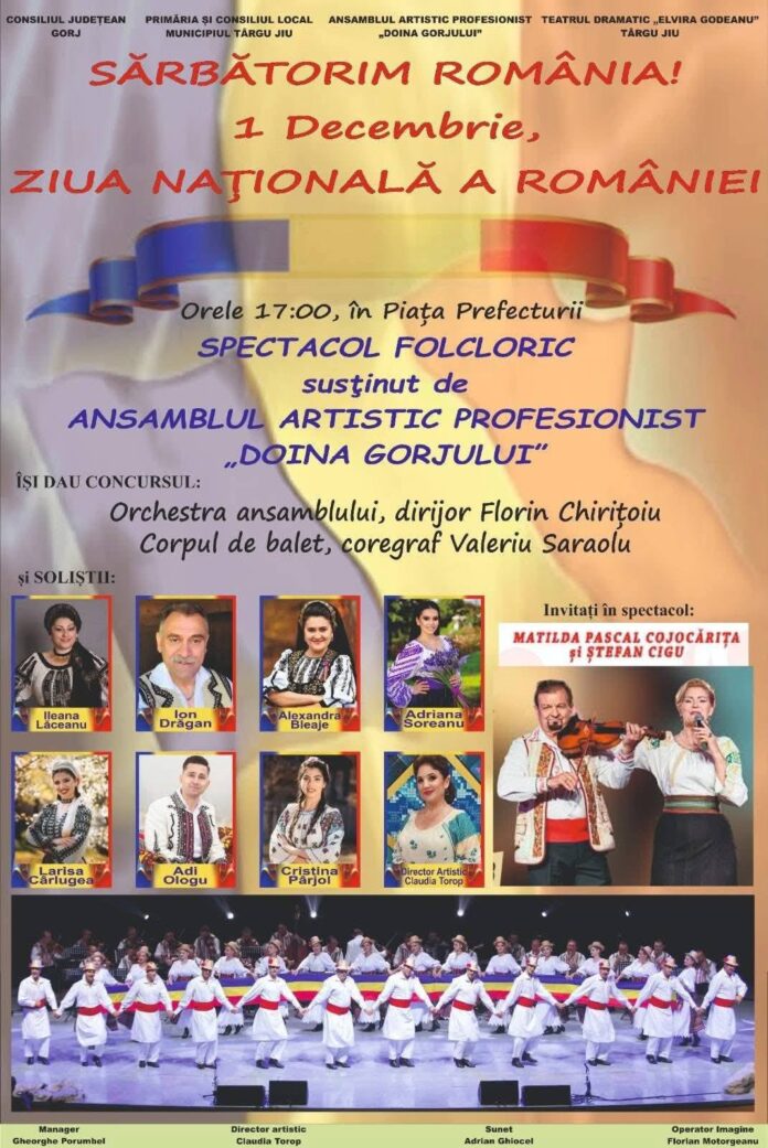 Târgu Jiu: Programul evenimentelor de 1 Decembrie
