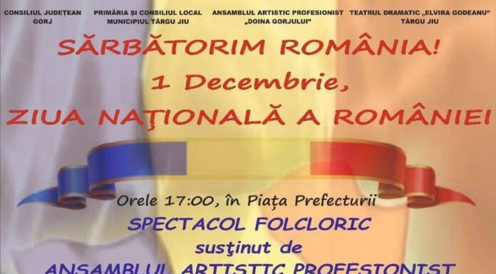 Târgu Jiu: Programul evenimentelor de 1 Decembrie