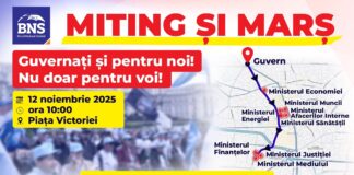 BNS scoate angajații în stradă: „Guvernați și pentru noi! Nu doar pentru voi!”