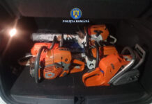 VIDEO: Reținuți după ce au furat șapte drujbe