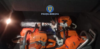 VIDEO: Reținuți după ce au furat șapte drujbe