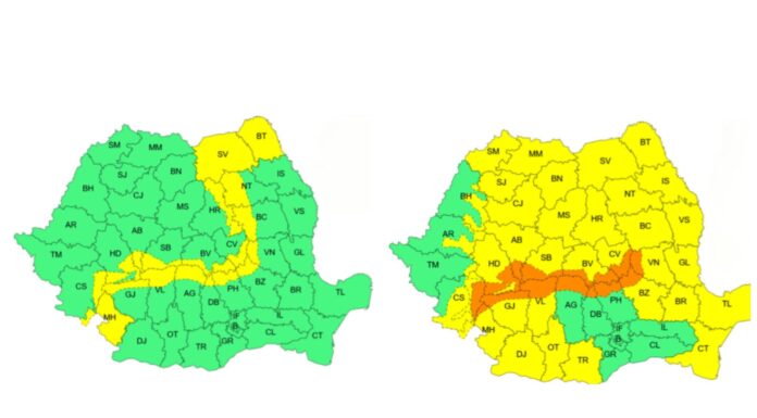 Noi avertizări meteo: ninsori, ger, polei și viscol