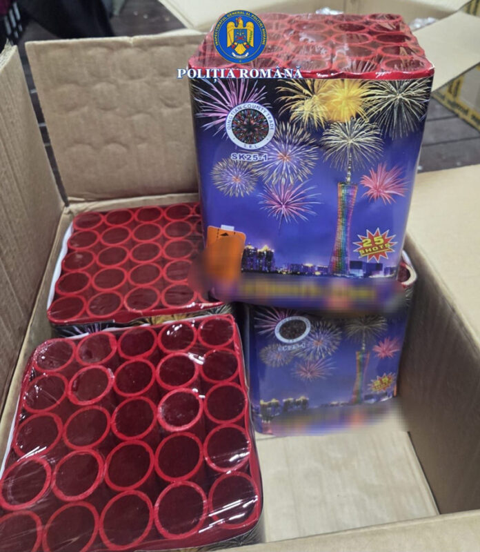 Sute de kilograme de articole pirotehnice, ridicate de polițiști