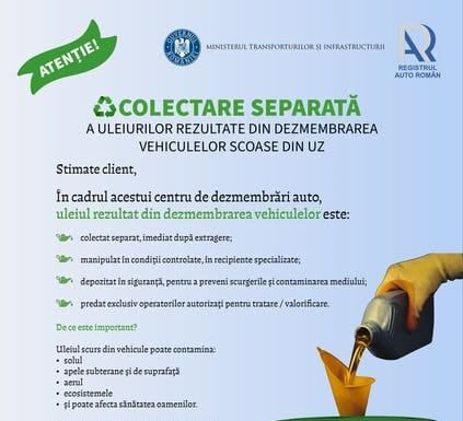 RAR: Campanie pentru colectarea separată a uleiurilor uzate