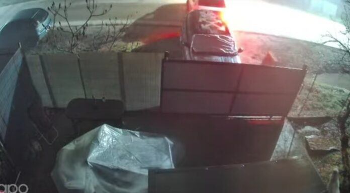 Mașină de Poliție, filmată în timp ce lovește un autoturism parcat! Reacția IPJ Gorj