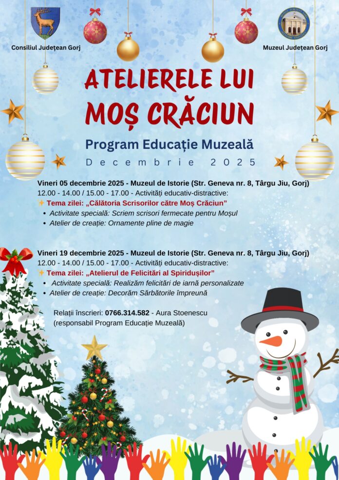 Atelierele lui Moș Crăciun revin la Muzeul Județean