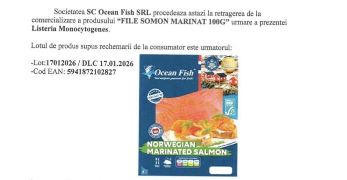 Lot de somon marinat retras urgent din magazine