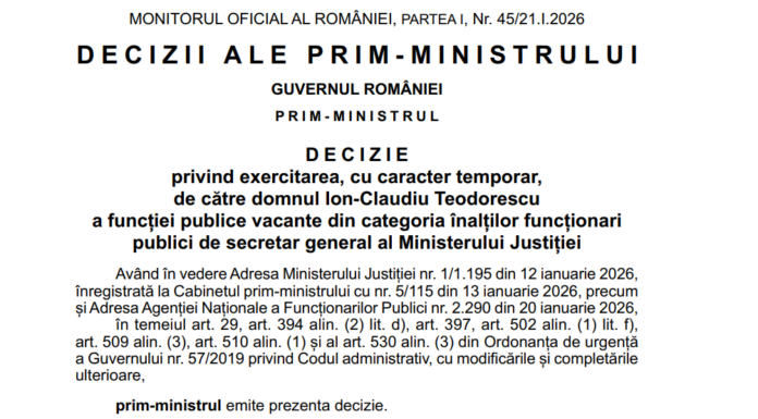 Gorjean numit secretar general la Justiție
