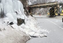 Gheață pe versanți. SDN Târgu Jiu intervine în Defileul Jiului