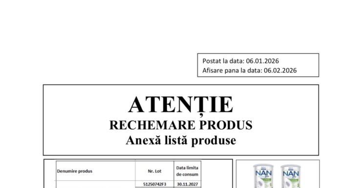 Alertă alimentară: loturi de lapte praf pentru sugari, retrase de pe piață
