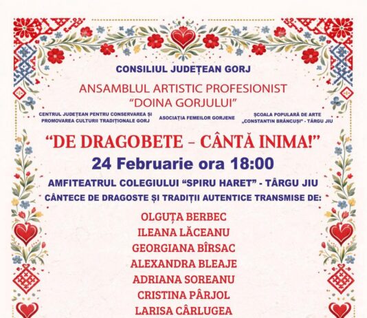 Spectacol de Dragobete la Târgu Jiu, organizat de „Doina Gorjului”
