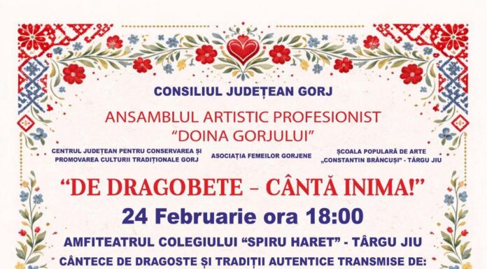 Spectacol de Dragobete la Târgu Jiu, organizat de „Doina Gorjului”