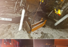 Un microbuz a intrat într-un utilaj de deszăpezire